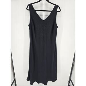 Amanda Smith Womens Sz 22W Sleeveless Maxi Dress Black Formal V Neck